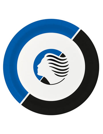 8 Malé modrobílé papírové talíře Atalanta™ 18 cm