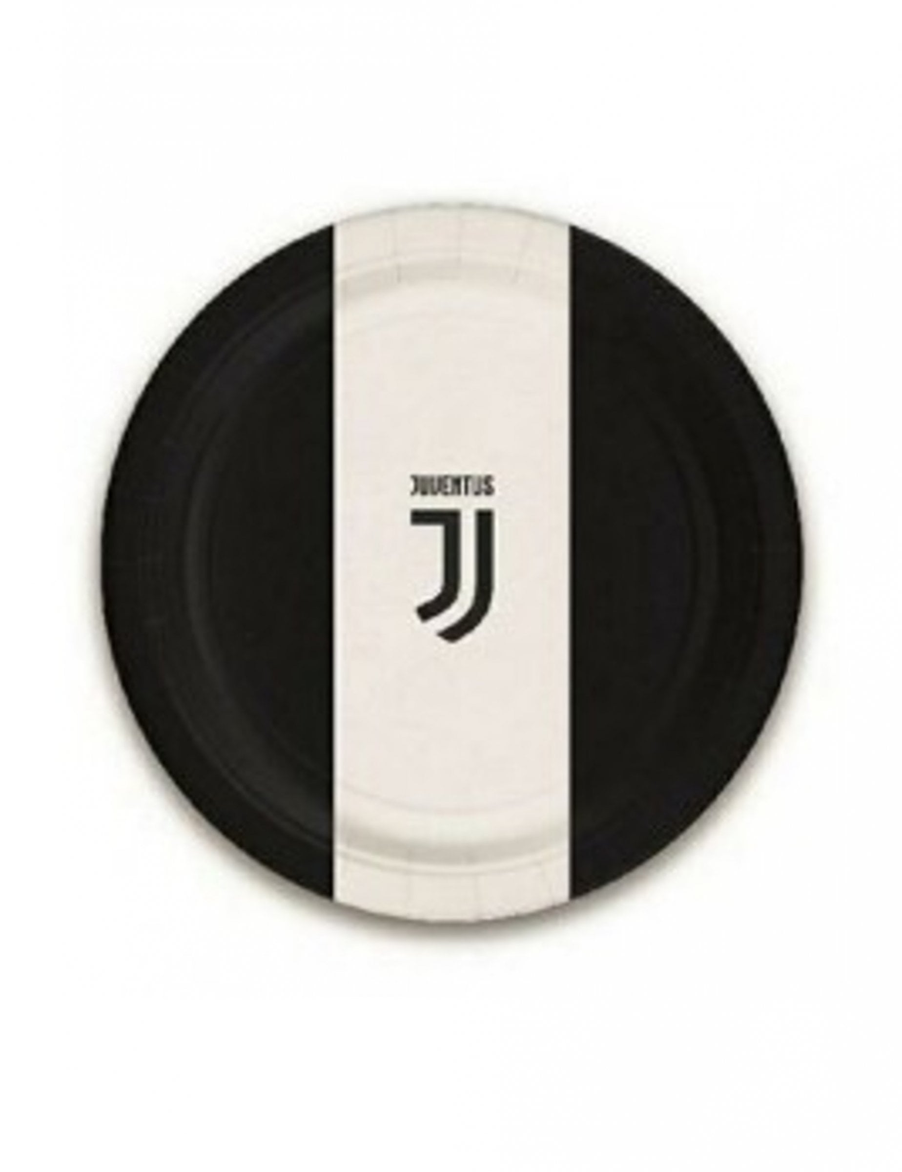 Petites assiettes en carton Juventus pour anniversaire noir et blanc