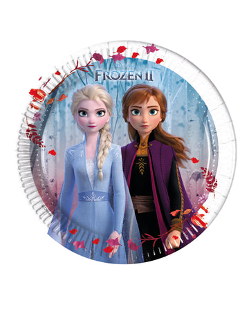 Kleine Papp-Teller Frozen - Die Eiskönigin 2 für Kinder mit Anna und Elsa