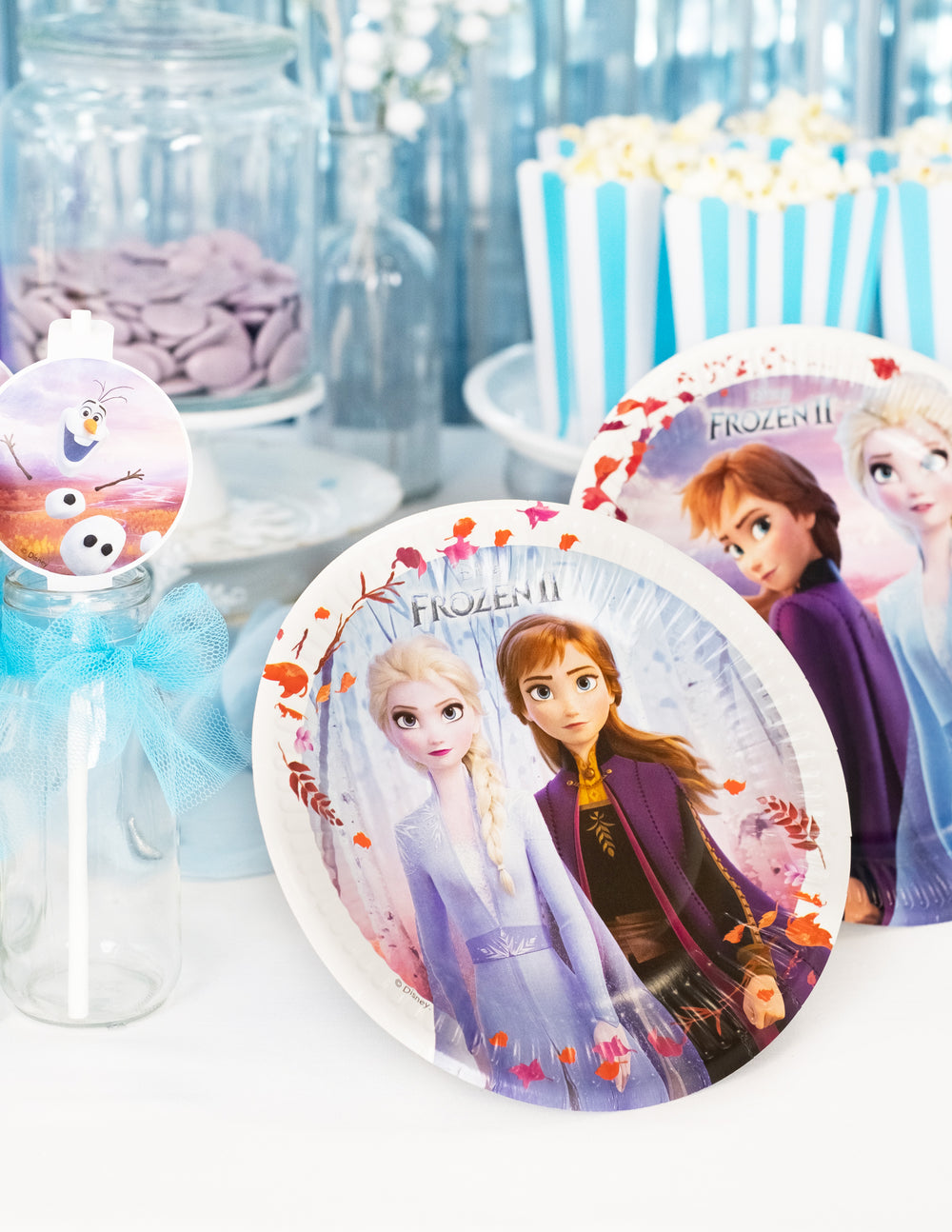 Décoration de table des assiettes en carton La Reine des Neiges 2