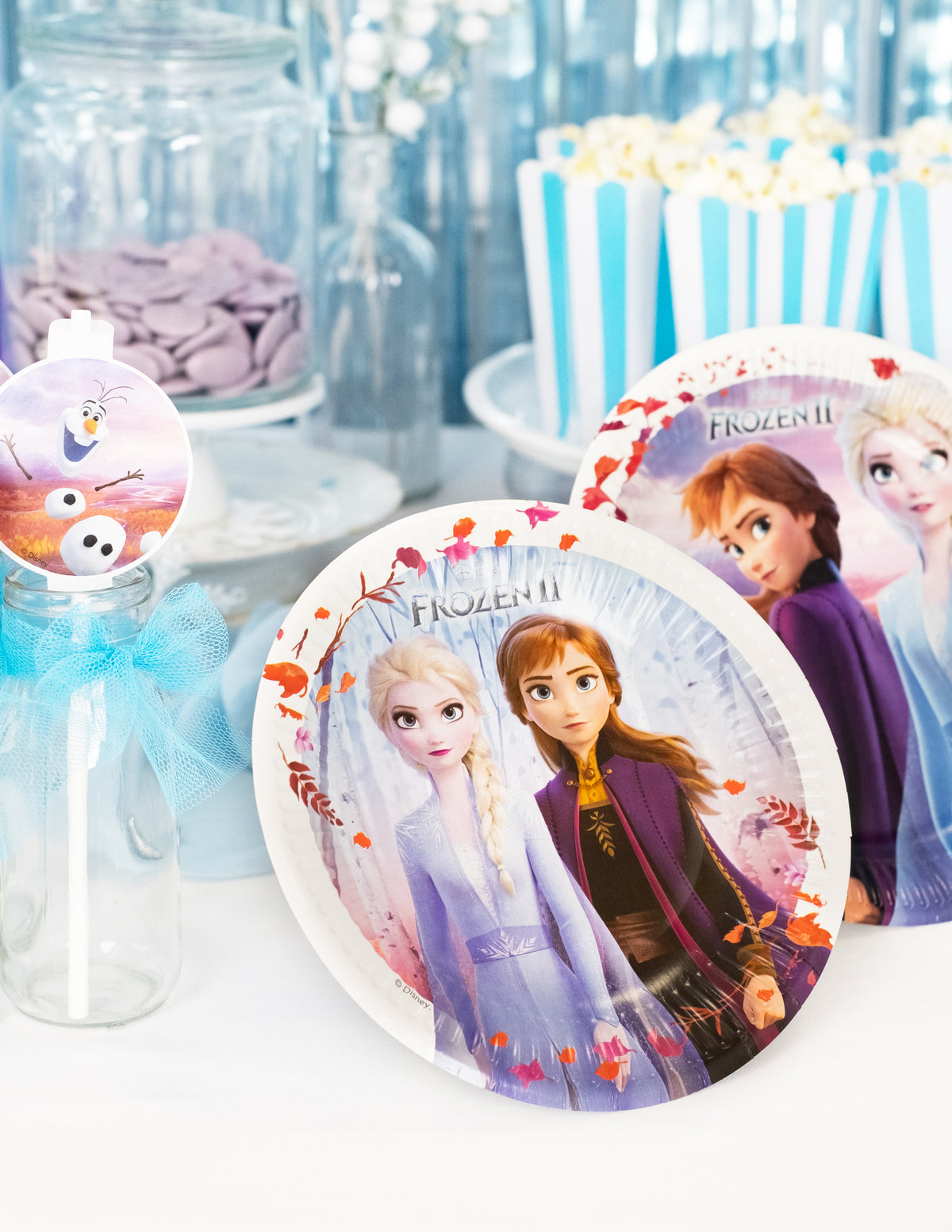 Décoration de table des assiettes en carton La Reine des Neiges 2