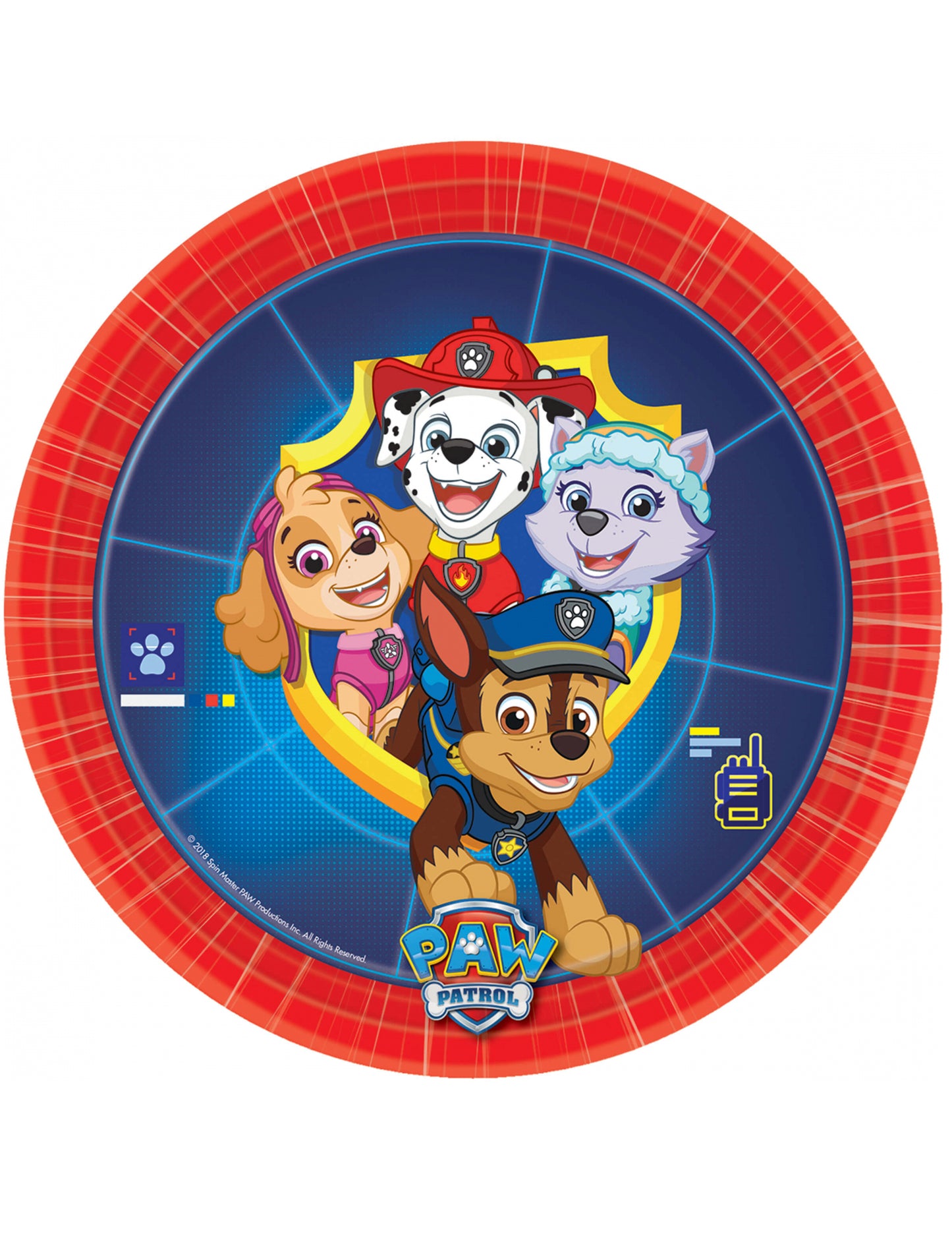 8 malých papírových talířků Paw Patrol™ 18 cm 