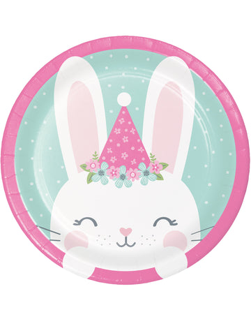 8 malých kartonových talířků Little Rabbit mátová 18 cm