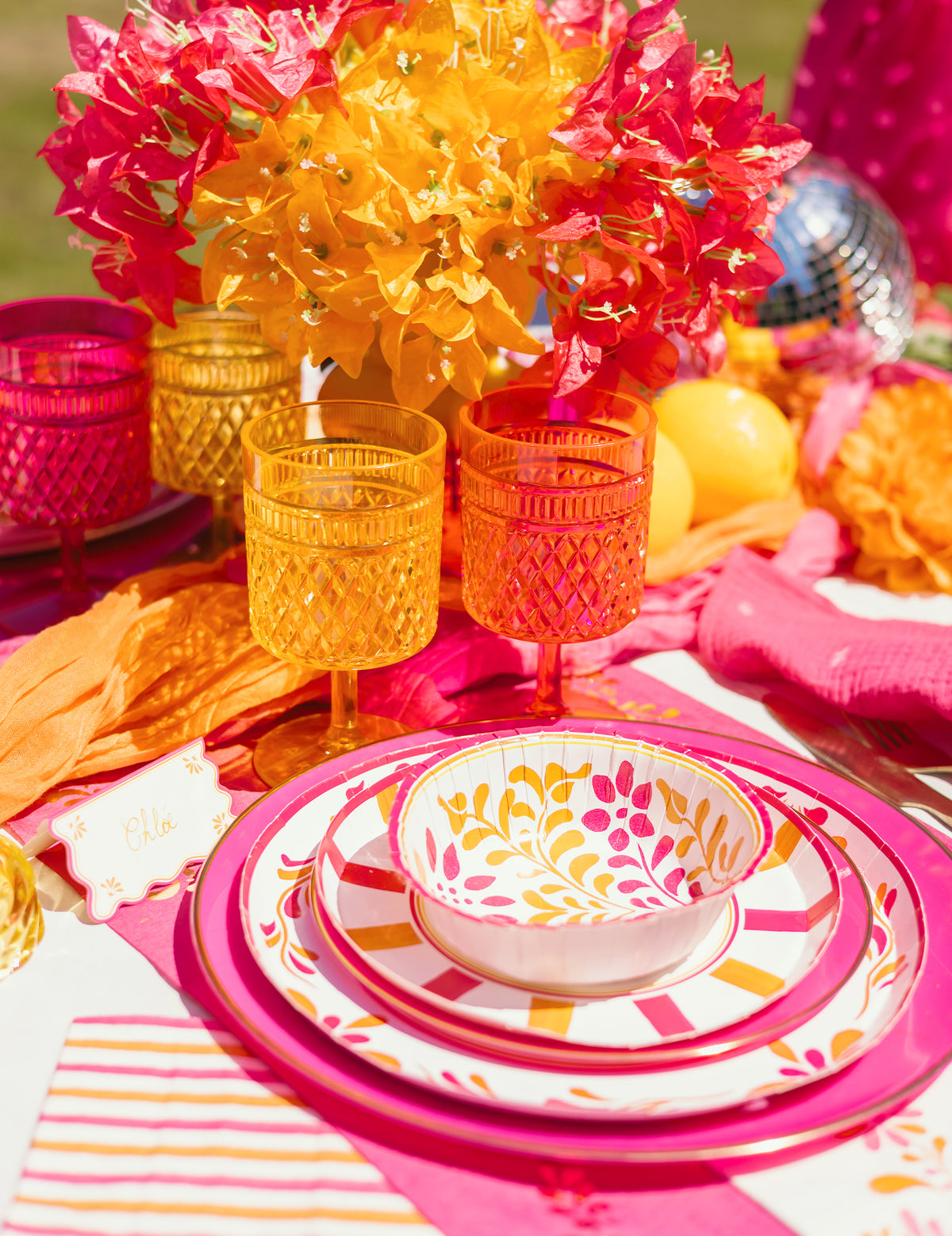 8 malých papírových talířků Pink Limonade 18 cm