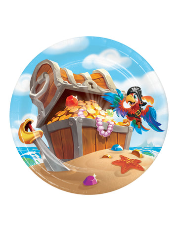 8 malých kartonových desek s pirátským pokladem 18 cm k narozeninám