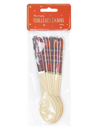 8 malých vánočních tartanových vařeček 16 cm se zlatým copem