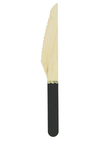 8 malých černých dřevěných nožů 16 cm