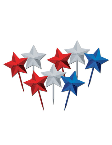 8 ozdobných trsátek ve tvaru amerických hvězd 7,62 cm