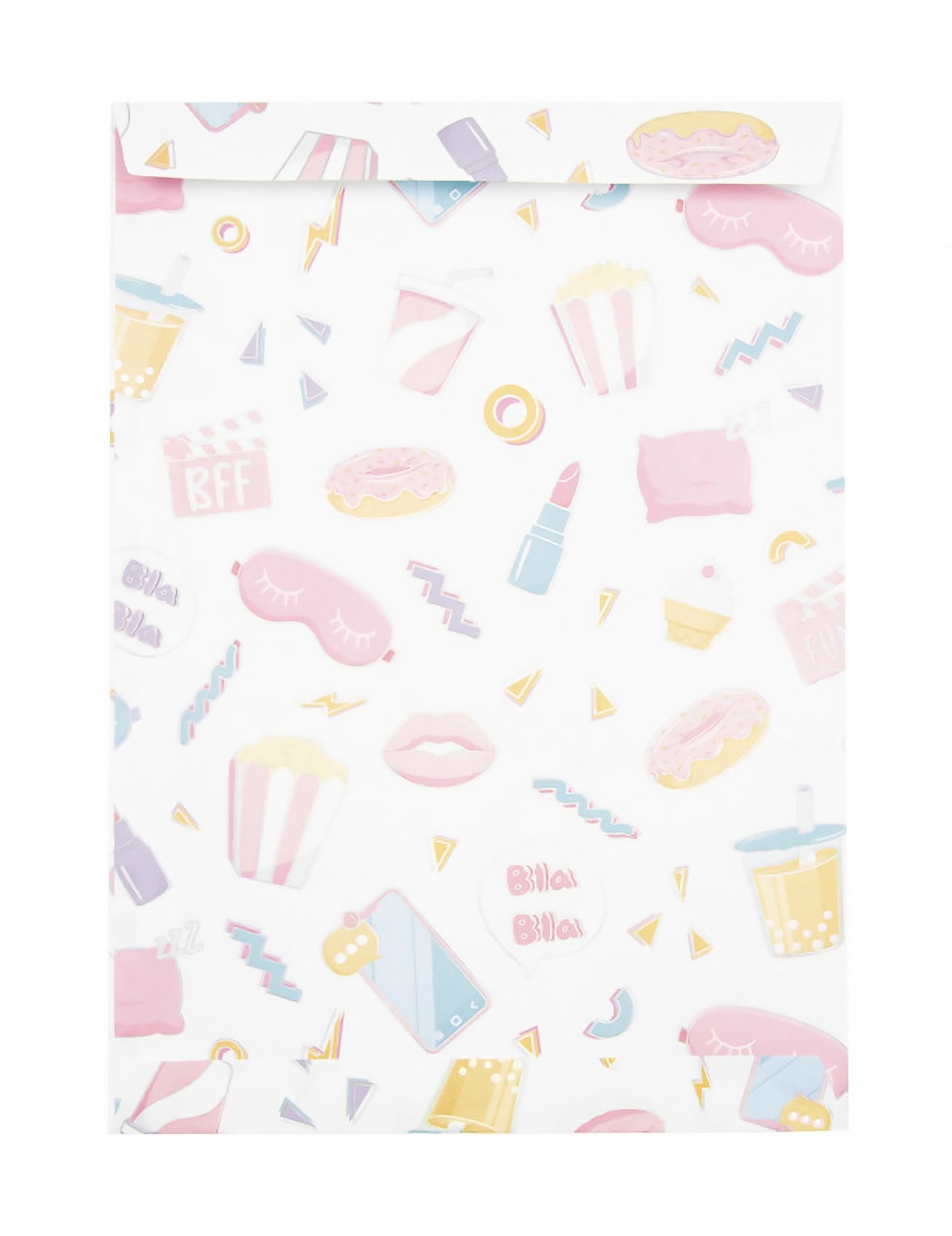 8 pyžamových párty papírových dárkových sáčků 15x21cm