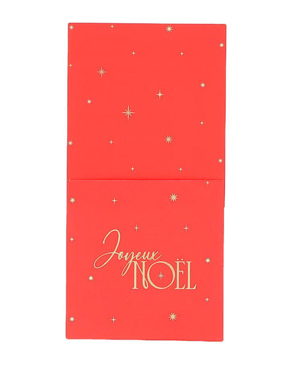 8 držáků na příbory Veselé Vánoce nadčasová červená a zlatá 10 x 20 cm