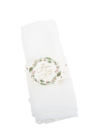 8 tradičních šik červených a zlatých kroužků na ubrousky Veselé Vánoce