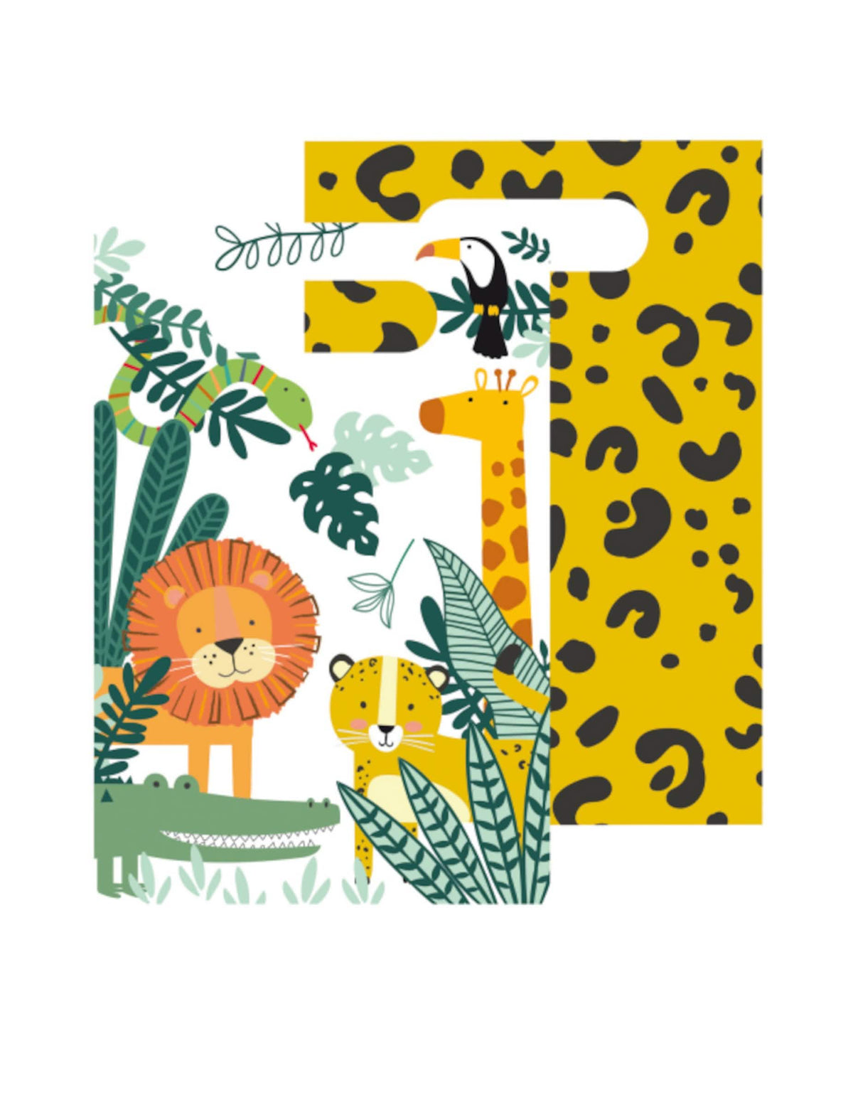Sacs cadeaux Get Wild safari thème jungle pour enfant multicolores avec motifs animaux
