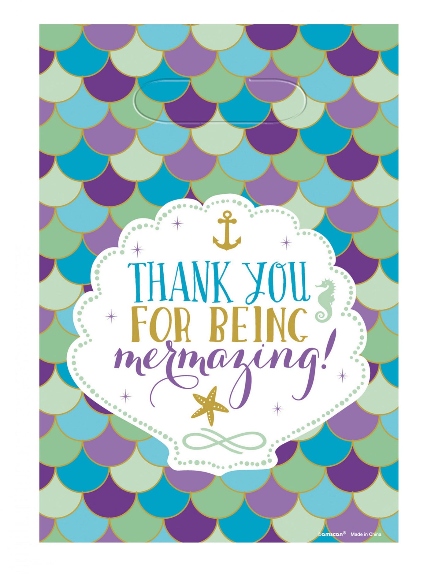 8 plastových společenských tašek Mermaid Dreams 24 x 16 cm na dárky
