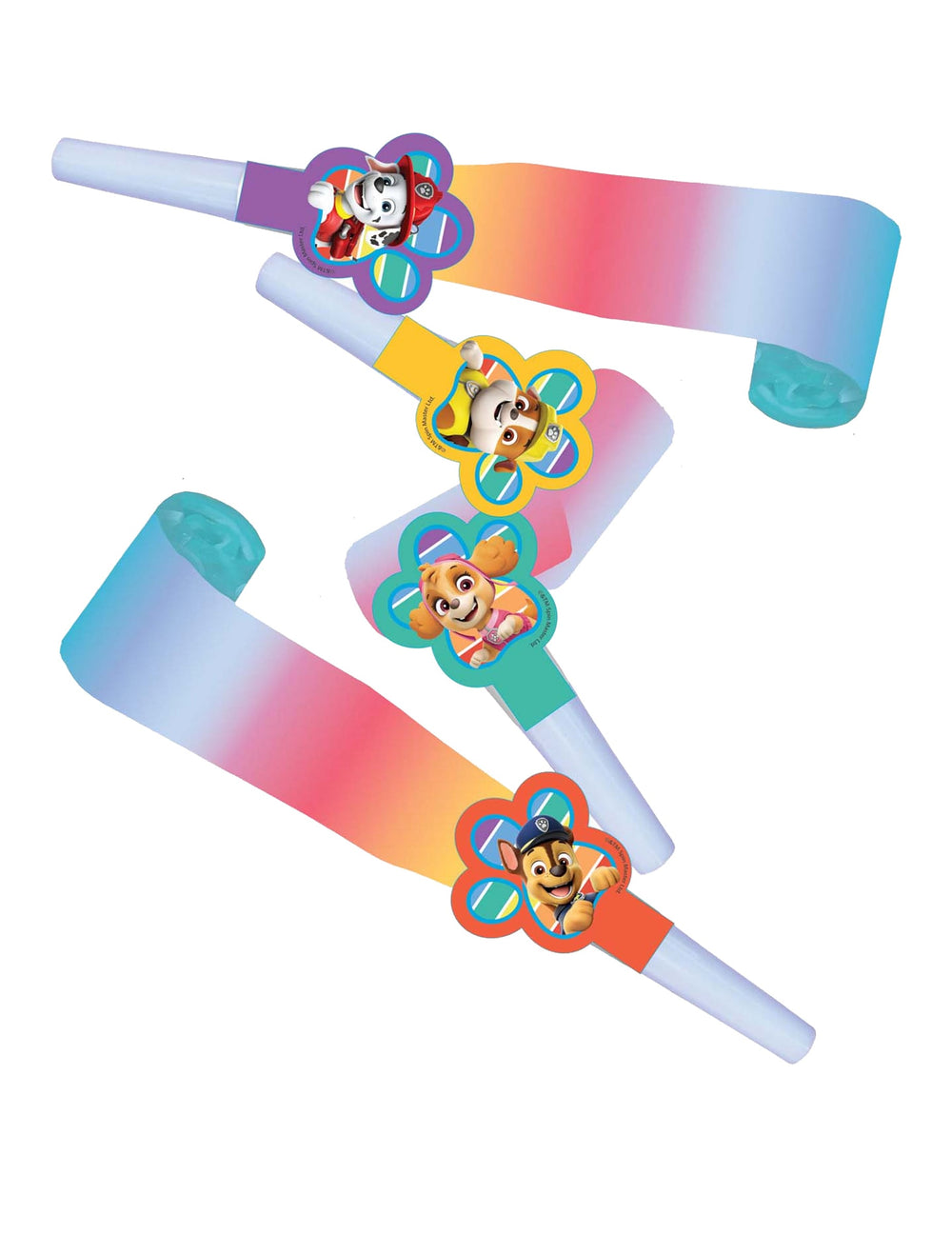 8 sans-gênes Pat' Patrouille pour enfant multicolores avec dégradés arc-en-ciel