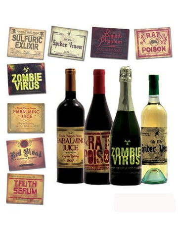 8 samolepek na lahve na Halloween