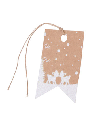 8 malých plavých dárkových štítků z kraftového papíru