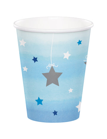 8 modrých papírových kelímků One Little Star 266 ml
