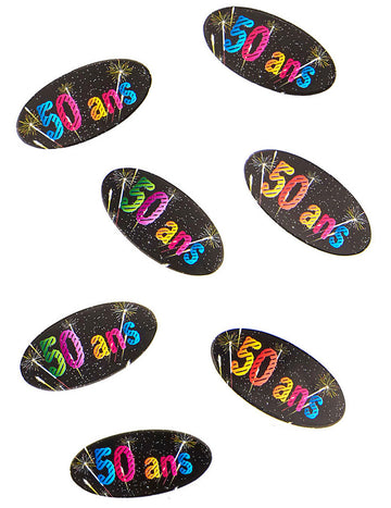 80 papírových konfet na stůl, ohňostroj k 50. výročí, 4 x 2 cm