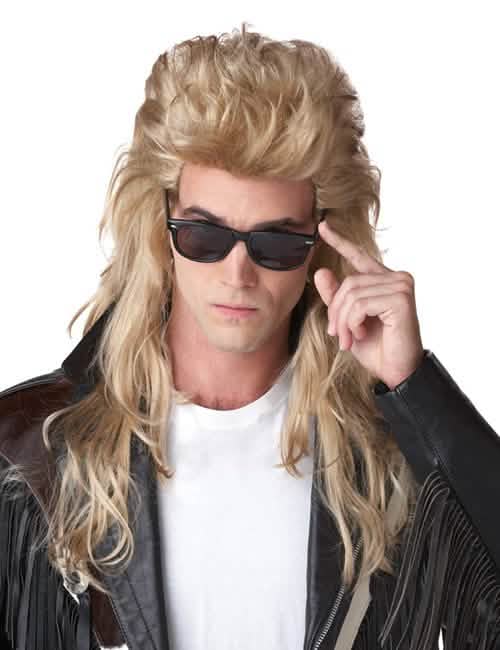 Mullet paruka ve stylu 80. let pro muže blondýna