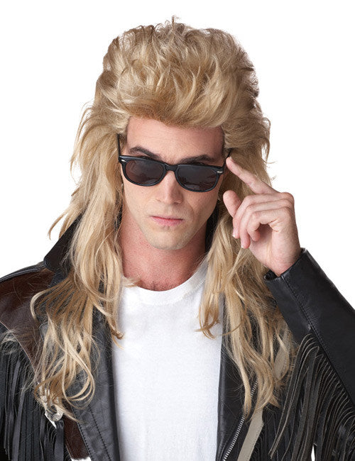 Perruque mulet 80's pour homme blonde