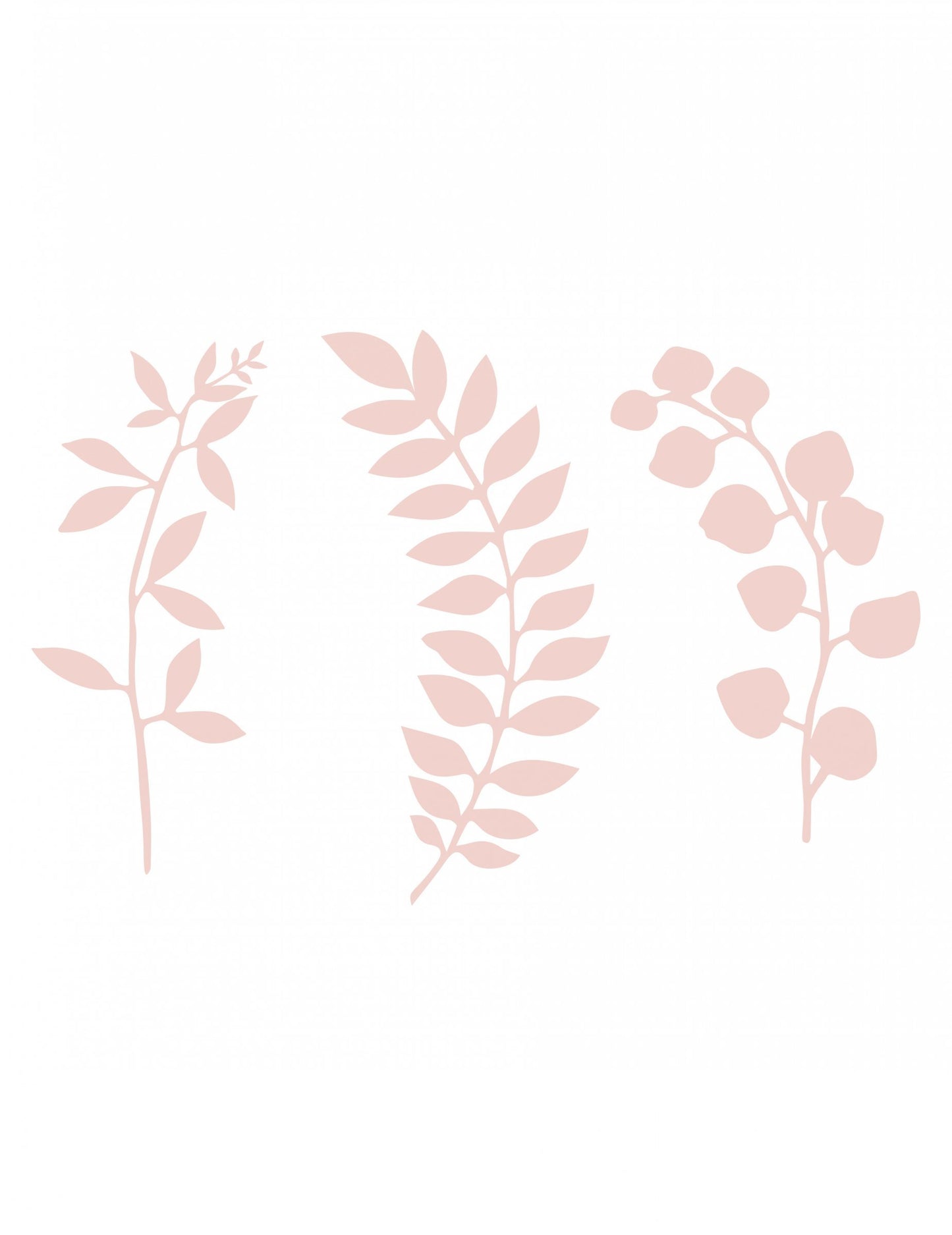 9 pudrově růžových papírových dekorací na stůl ve tvaru listů 