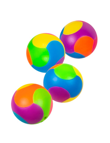 Příslušenství pro piñatu 4 různobarevné puzzle kuličky 3 cm