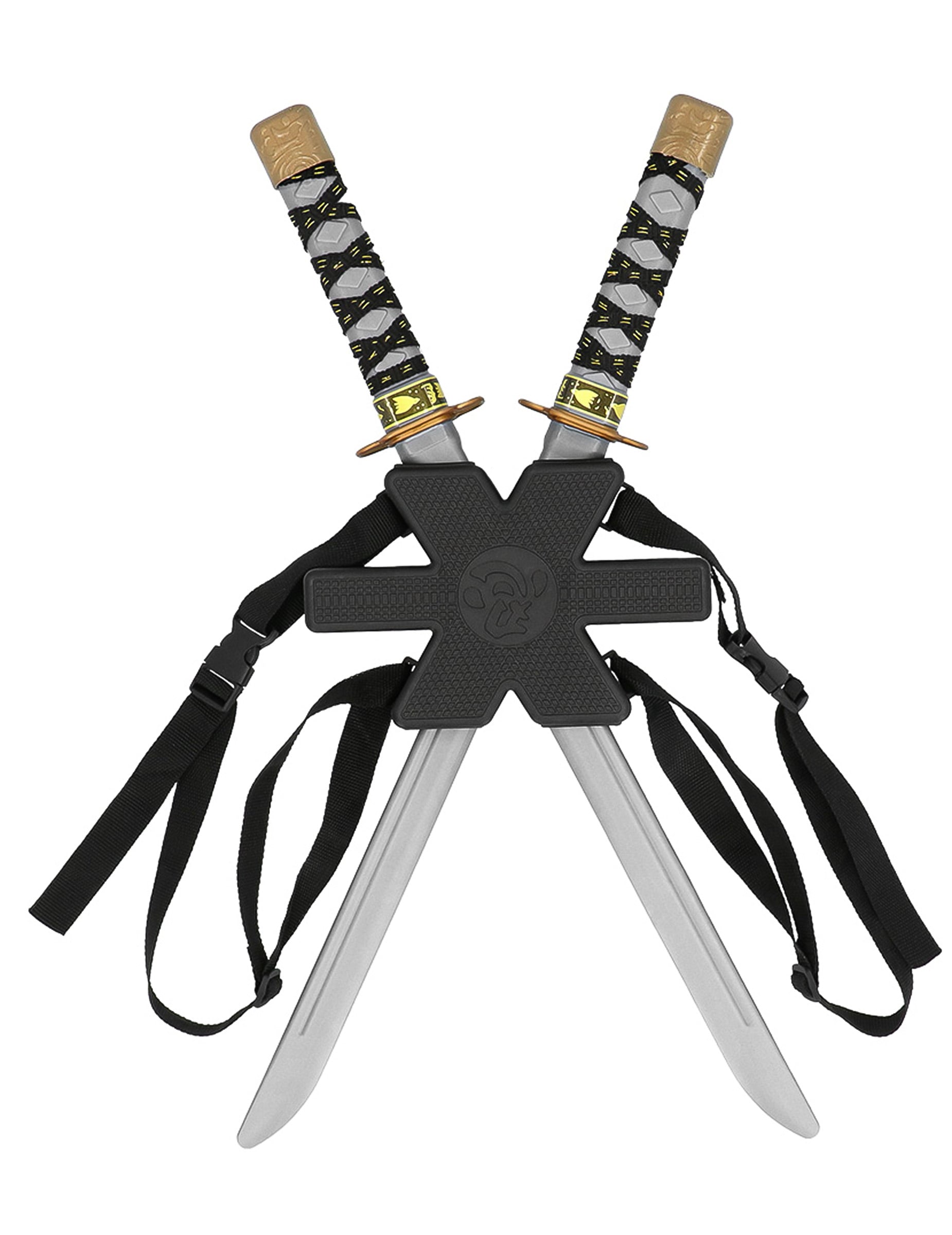 Accessoires épées samouraï super héros pour enfant noir et gris avec harnais dorsal