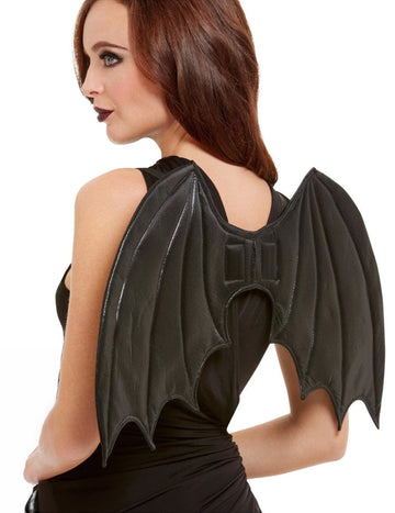 Černá prošívaná netopýří křídla 50 cm dospělý