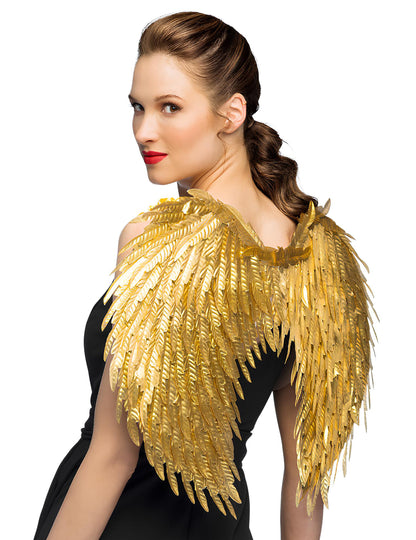 Okouzlující zlatá andělská křídla pro dospělé