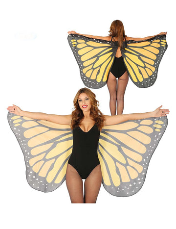 Oranžová motýlí křídla 170 x 80 cm dospělý