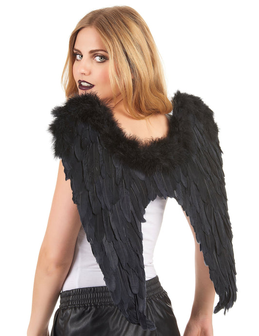 Ailes noires pour adulte en plumes