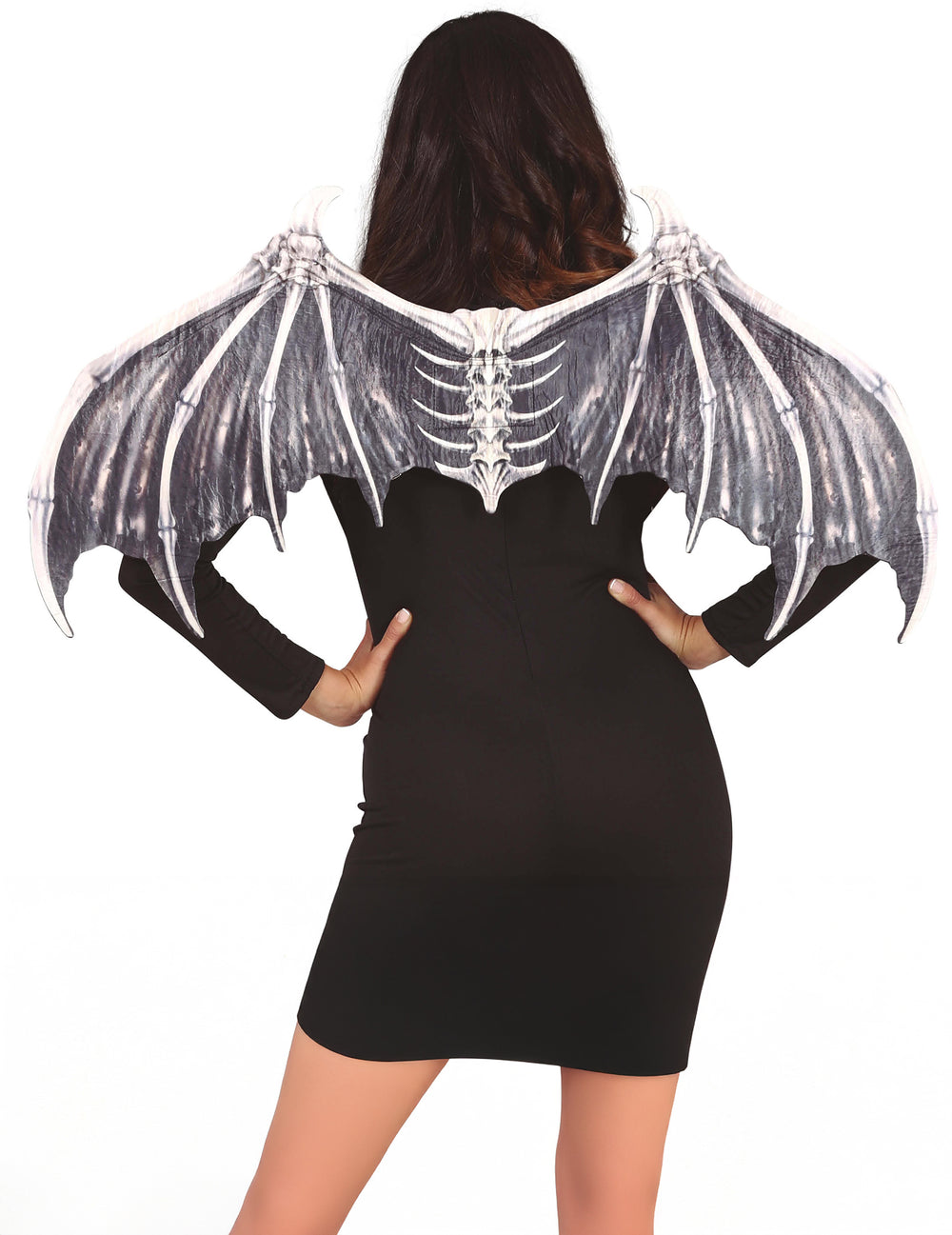 Ailes squelettes chauve-souris pour adulte grises et blanches