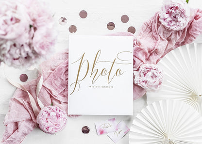 Bílo-zlaté svatební fotoalbum, 22 stran, 20 x 24,5 cm 