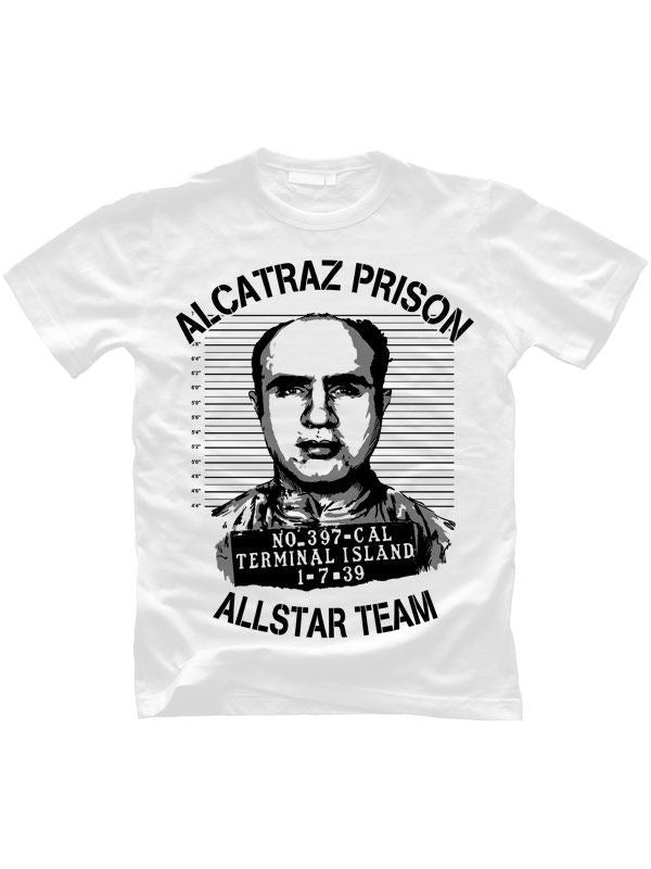 Alcatraz Prison Wear Allstar Team tričko bílo-černé 