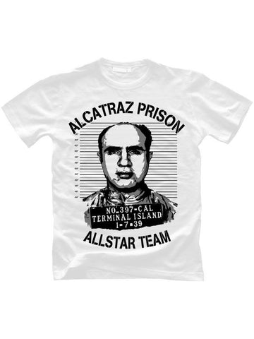 Alcatraz Prison Wear Allstar Team tričko bílo-černé 