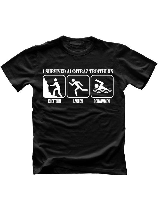 Tričko Alcatraz Prison Wear Triatlon černobílé 