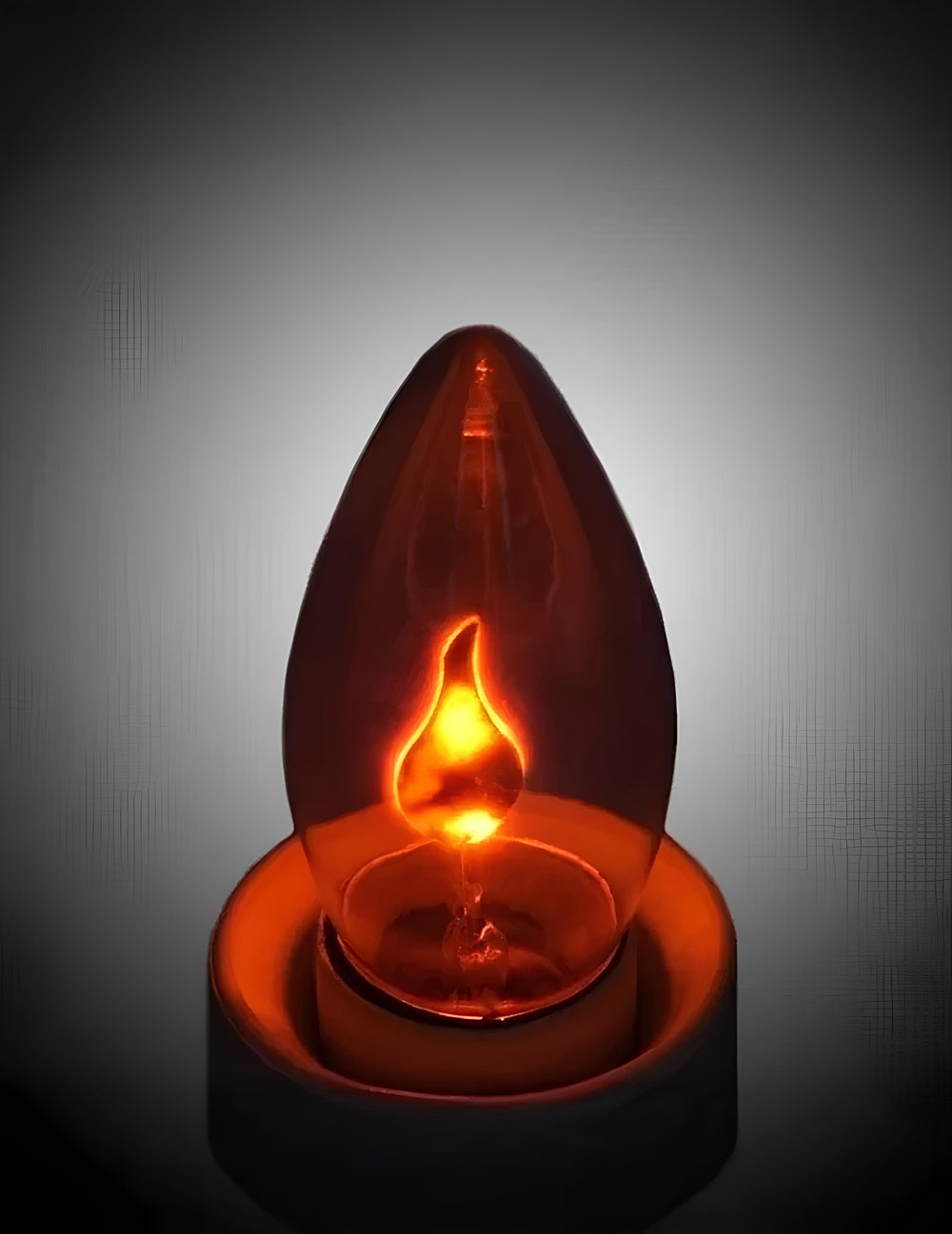 Gros plan sur l'effet lumineux de l'ampoule effet flamme