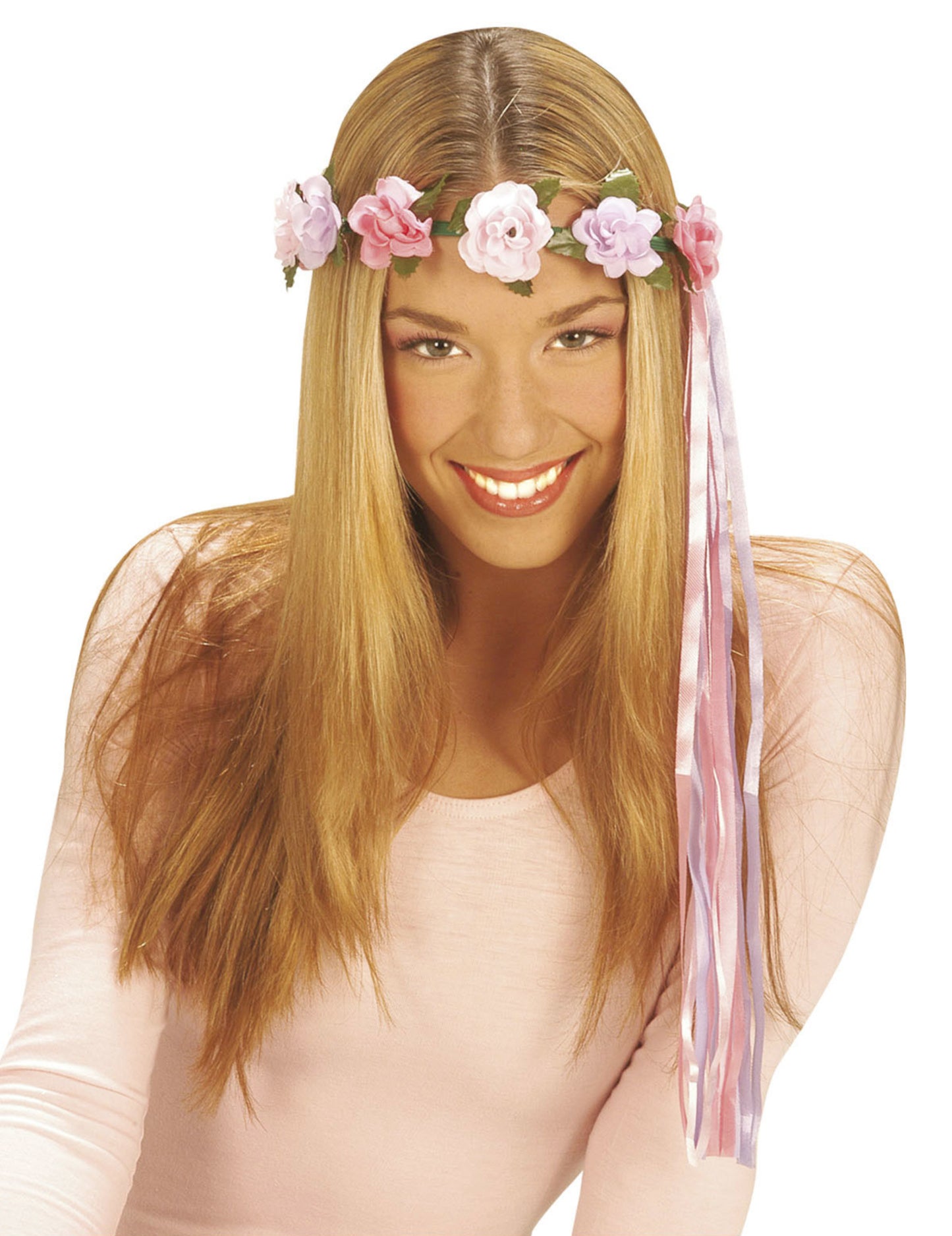 Vícebarevný květinový kroužek do vlasů pro hippie vílu elfku