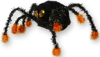 Araignée noire avec des pattes noires pour décoration noire et orange aux yeux brillants