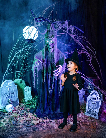 Strašidelný strom kloubové světlo a zvuk 2 m Halloween