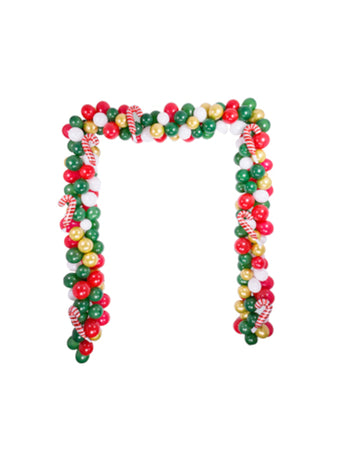 Tradiční vánoční oblouk pro vchodové dveře 238 červených a zlatých balónků