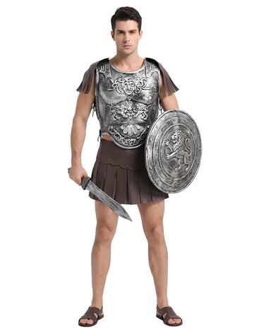 Gladiátorská zbroj s sukní a ramenními chrániči pro dospělé 