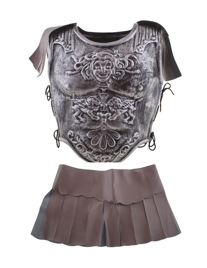 Gladiátorská zbroj s sukní a ramenními chrániči pro dospělé 