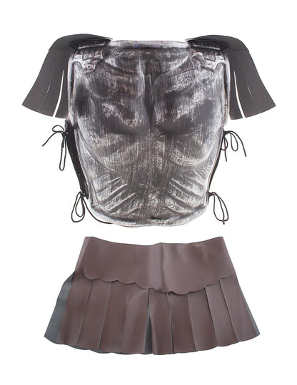 Gladiátorská zbroj s sukní a ramenními chrániči pro dospělé 