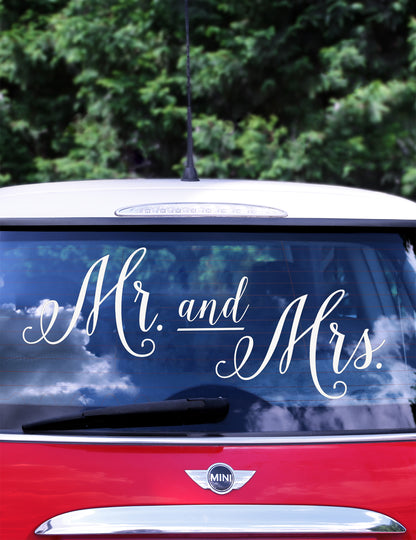 Bílá nálepka na auto Pan a paní, sada 3 ks