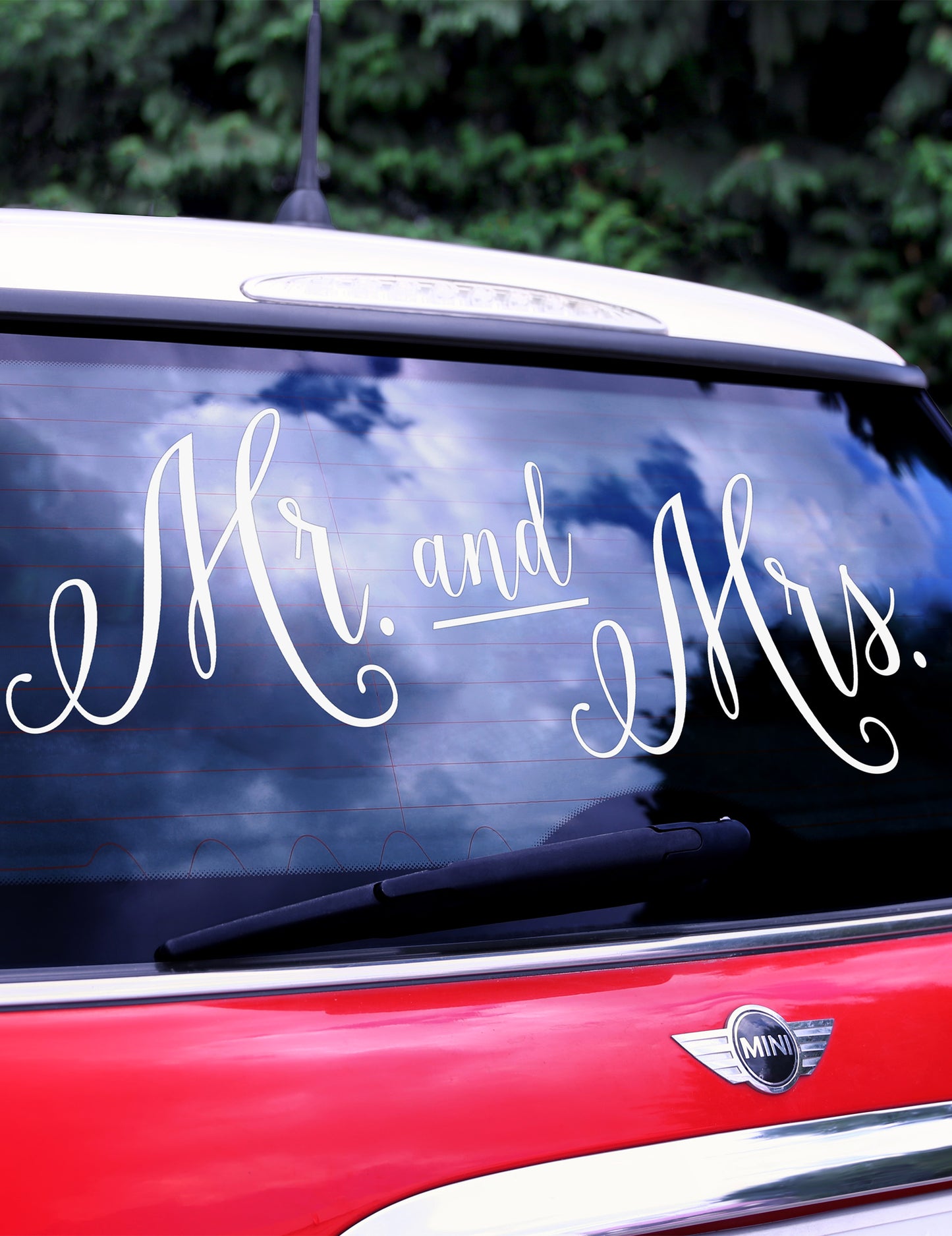 Bílá nálepka na auto Pan a paní, sada 3 ks