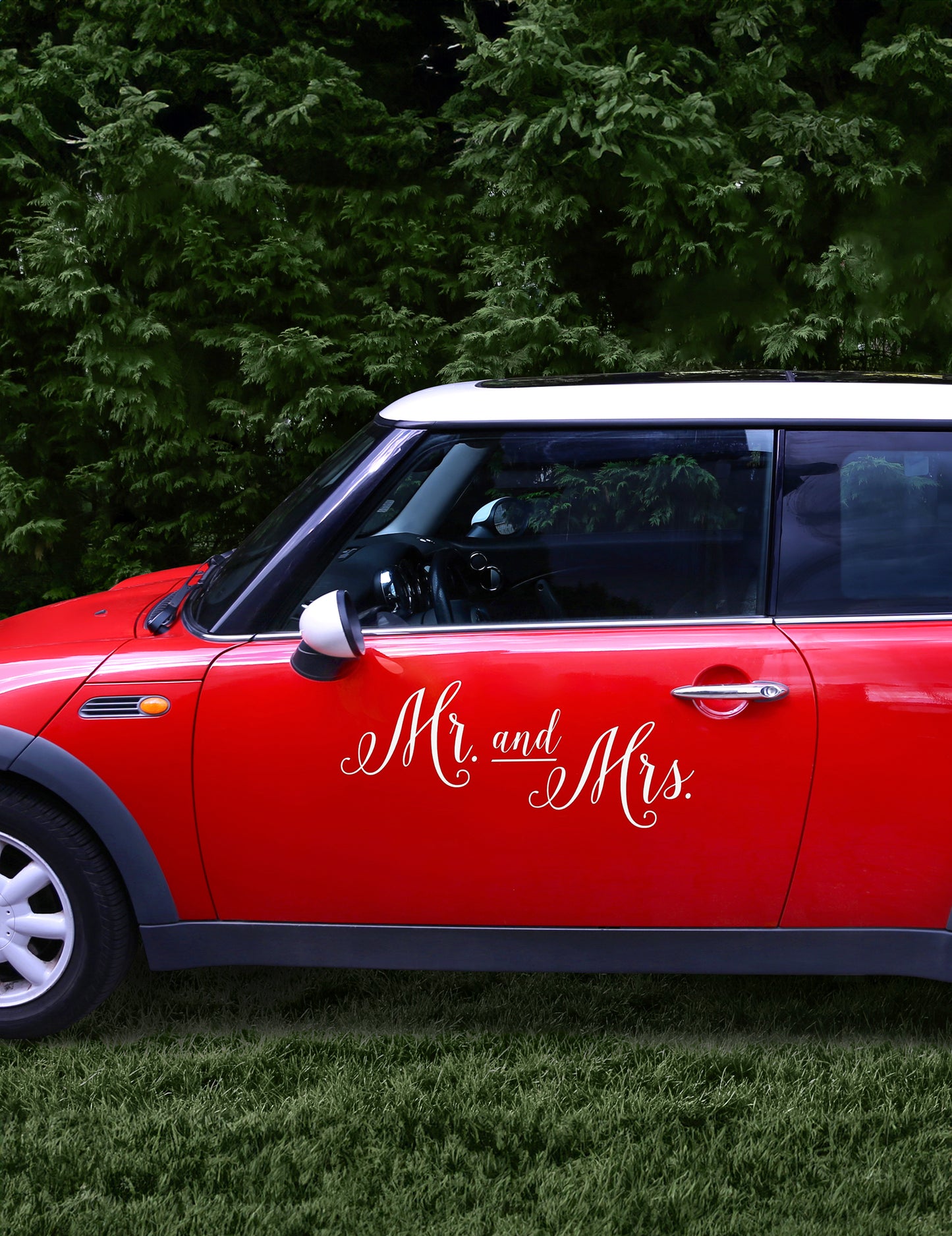 Bílá nálepka na auto Pan a paní, sada 3 ks