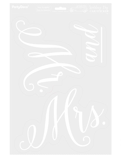 Bílá nálepka na auto Pan a paní, sada 3 ks