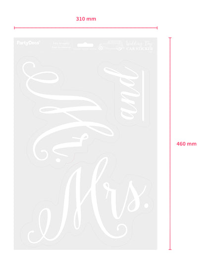 Bílá nálepka na auto Pan a paní, sada 3 ks