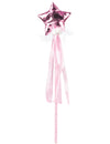 Baguette de fée pour fille rose pastel avec rubans et étoile brillante